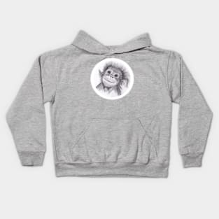 Baby Orangutan Drawing in Pencil Kids Hoodie